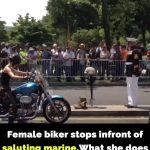 Female biker’s gesture at Rolling Thunder makes people clap