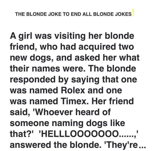 The blonde joke to end