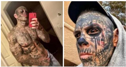 A Man Show his $70k Full Body Tatoo And Eyeballs, But Wait Till You See What He Looked Like Before